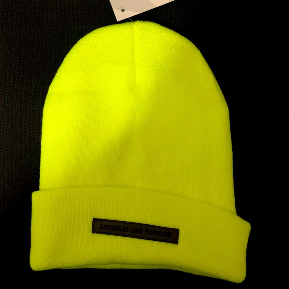 Assholes Live Forever yellow beanie